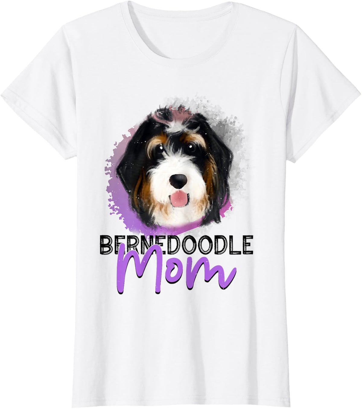 Watercolor Bernedoodle Mom Doodle Lover Gift T-Shirt - White