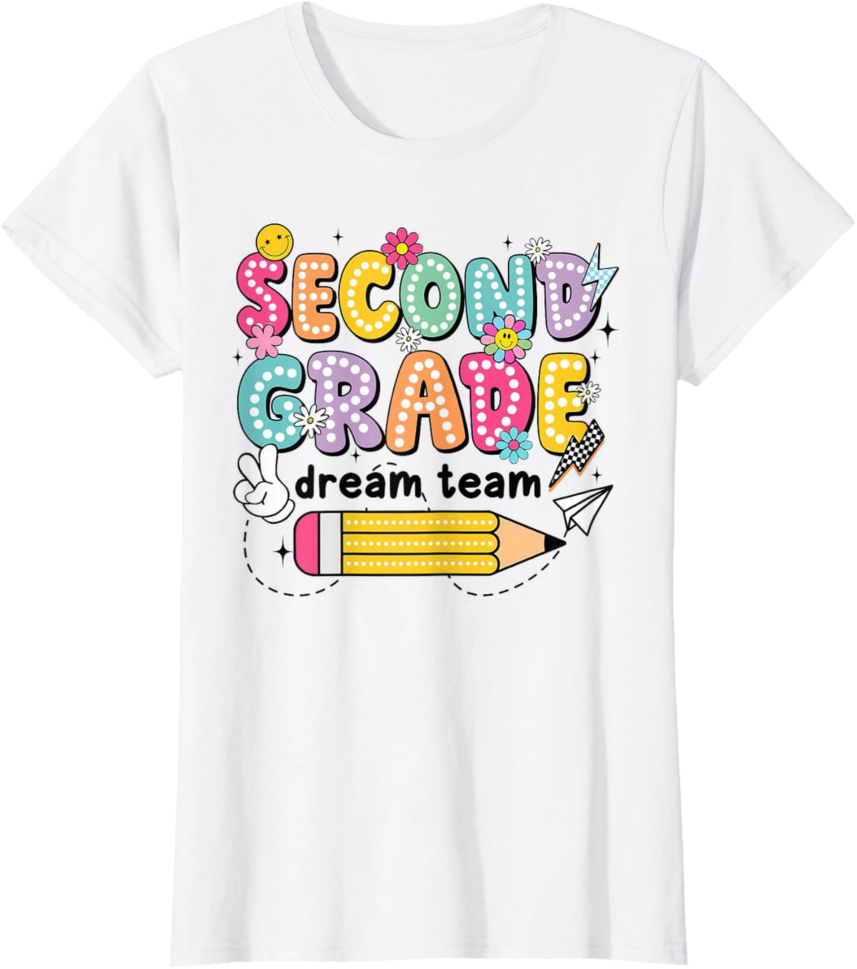 Seond Grade Dream Team Back to School 2nd Grade Teachers Kid T-Shirt - White