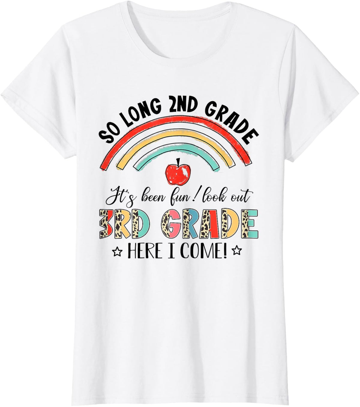 Boho Rainbow So Long 2nd Grade Hello 3rd Grade Teacher T-Shirt - White