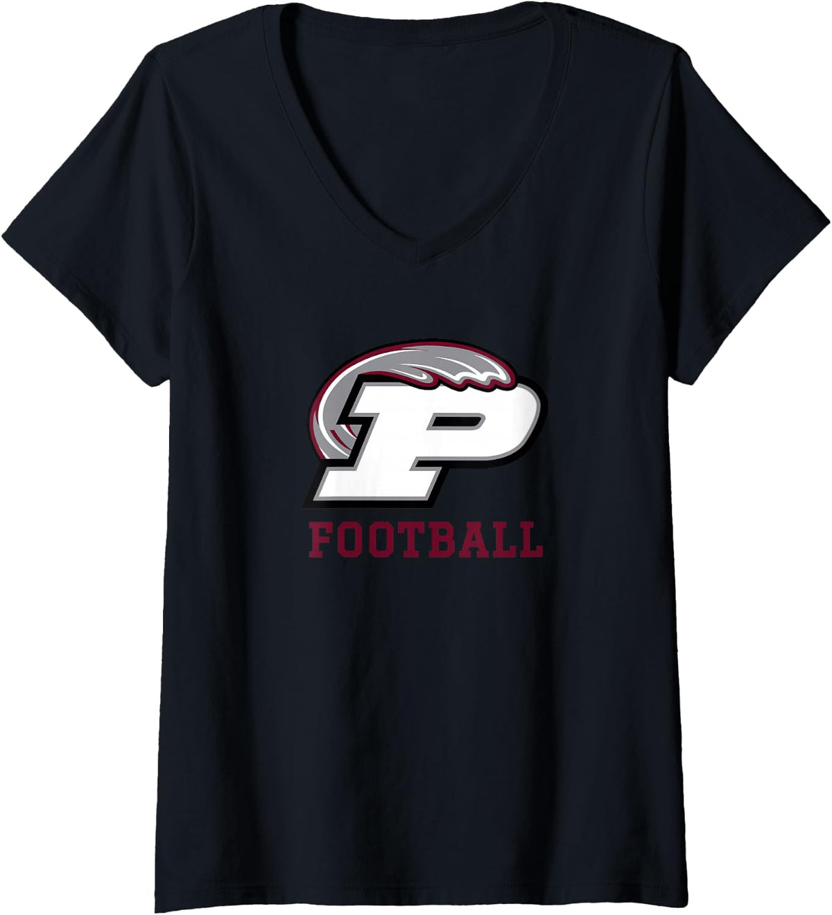Women's Picayune Memorial Maroon Tide Football V-Neck T-Shirt - Black