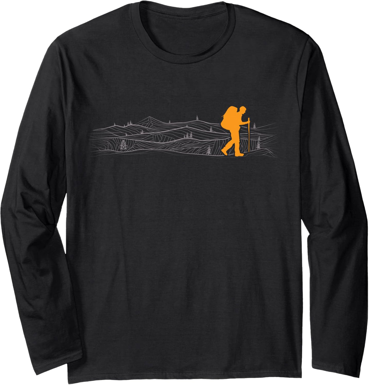 Minimalistic Backpacking Camping Hiker Bushcraft Long Sleeve T-Shirt - Adult Unisex Black