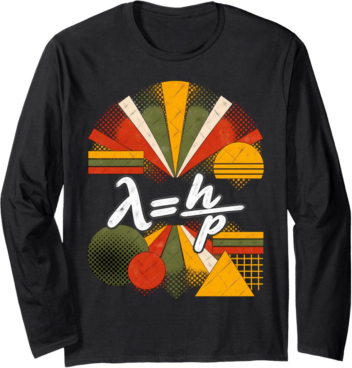 de Broglie Wavelength Equation Physics Design Long Sleeve T-Shirt - Adult Unisex Black