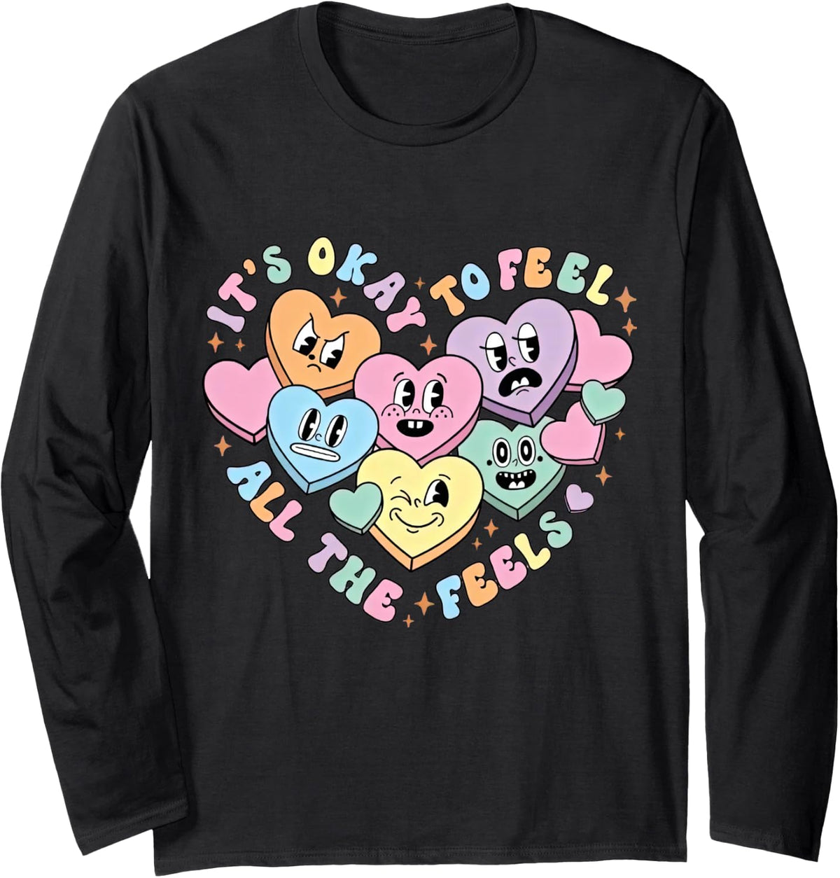 School Counselor Valentine, Mental Health Valentine Long Sleeve T-Shirt - Adult Unisex Black