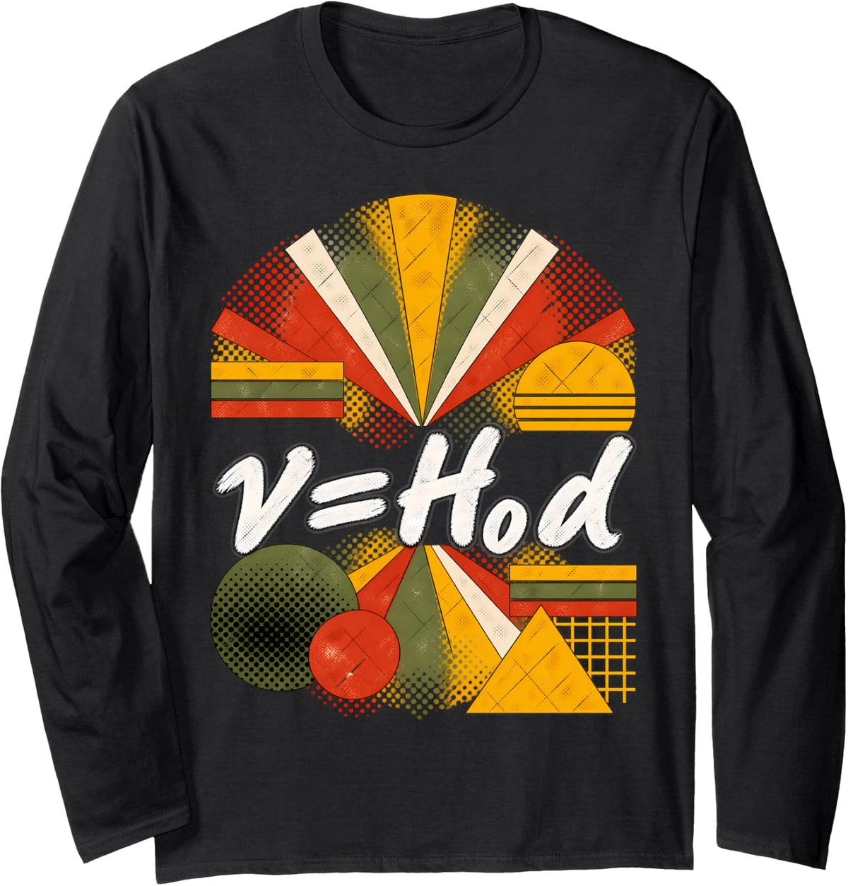Hubble's Law Equation Physics Design Long Sleeve T-Shirt - Adult Unisex Black