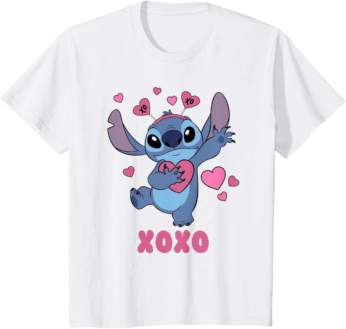 Disney Lilo & Stitch Valentine's Day XOXO Lovely Stitch T-Shirt - White