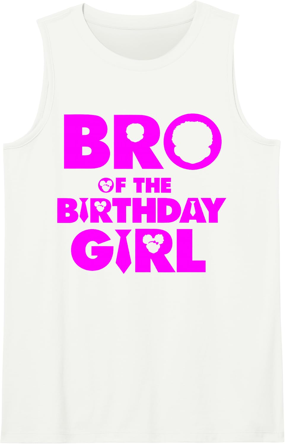 Brother Bro of The Birthday Girl Afro Boss Baby Family Bday Sleeveless Tank Top - White