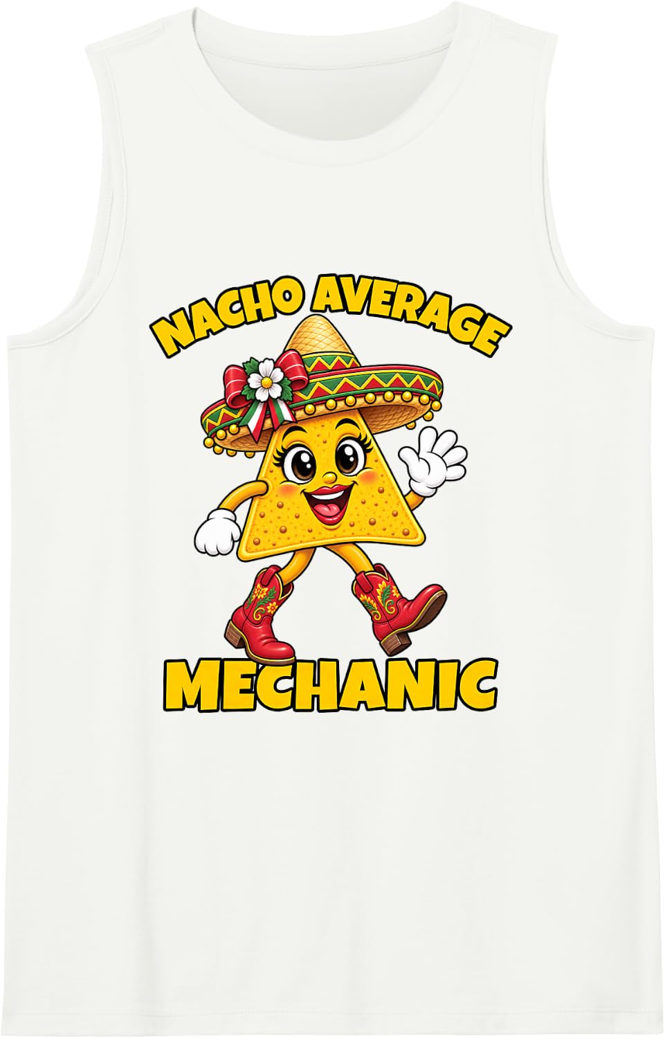 Nacho Average Female Mechanic Funny Mechanic Humor Joke Tank Top - White