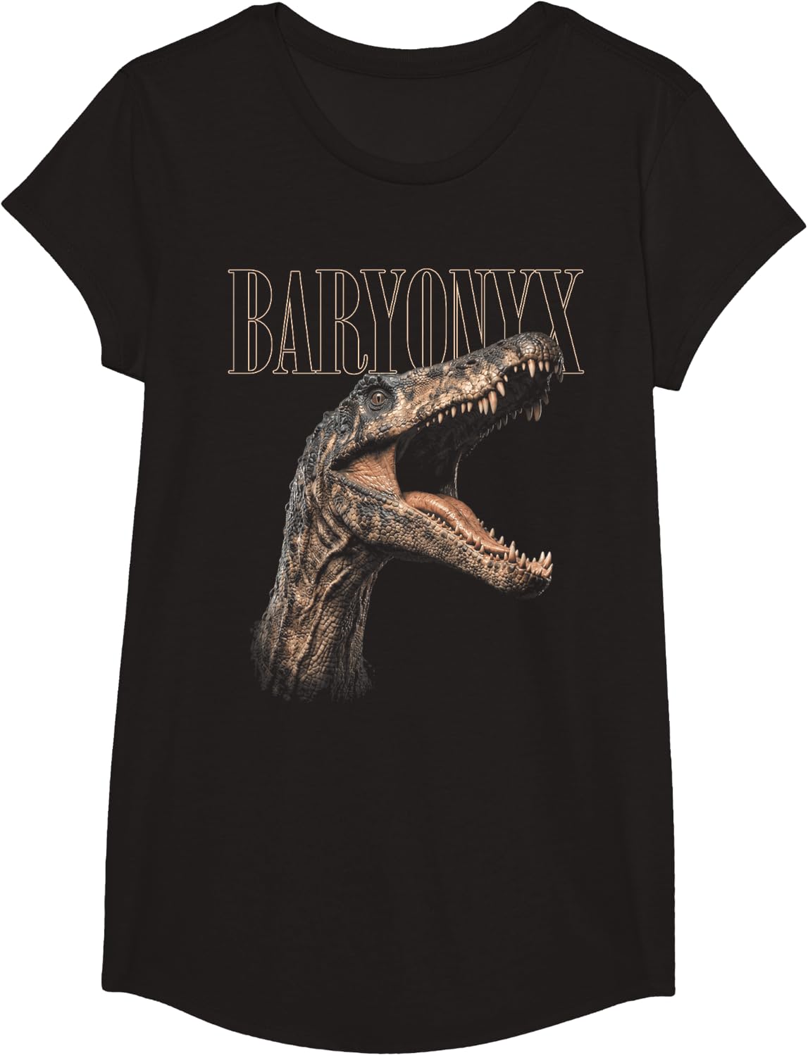 Baryonyx Face Dinosaur Wildlife Nature Dino Baryonyx T-Shirt - Girls Black