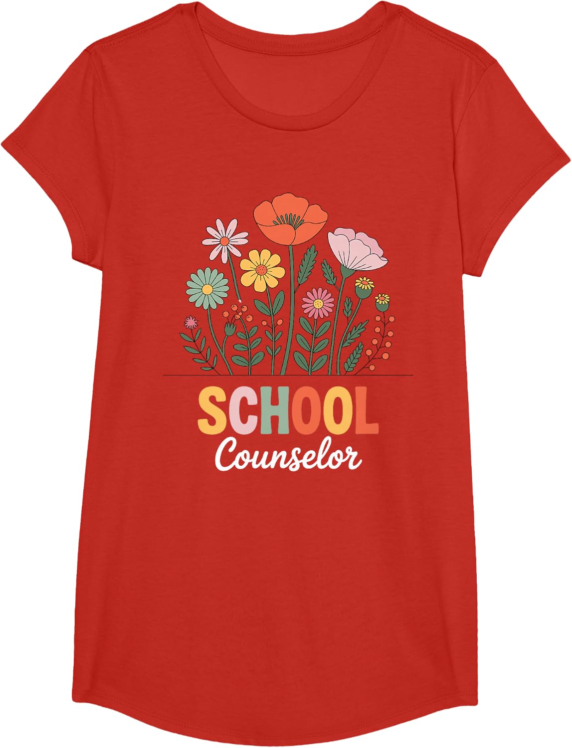 Funny School Counselor Art for Men Women School Counseling T-Shirt - Girls Red