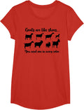 Funny Goat Like Shose T-Shirt - Girls Red