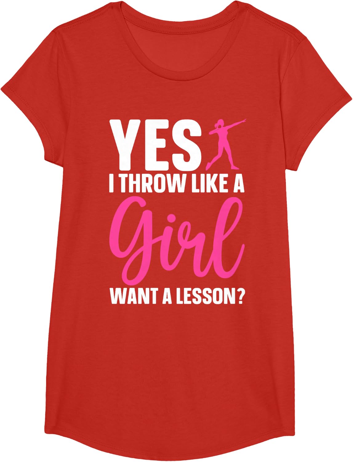 Funny Shot Put Art For Girls Women Track And Field Shot Put T-Shirt - Girls Red