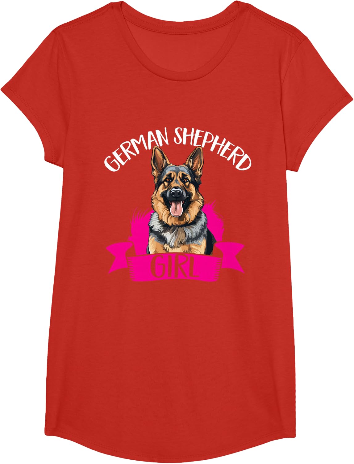 German Shepherd Dog Breed German Shepherd Girl T-Shirt - Girls Red