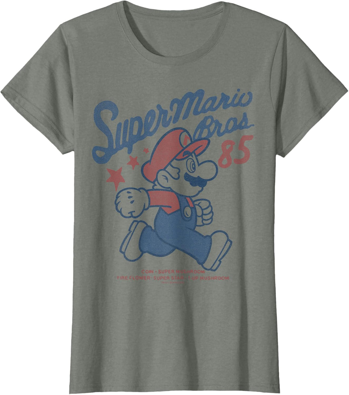 Nintendo Super Mario Brothers '85 Vintage Stars T-Shirt T-Shirt - Olive Heather