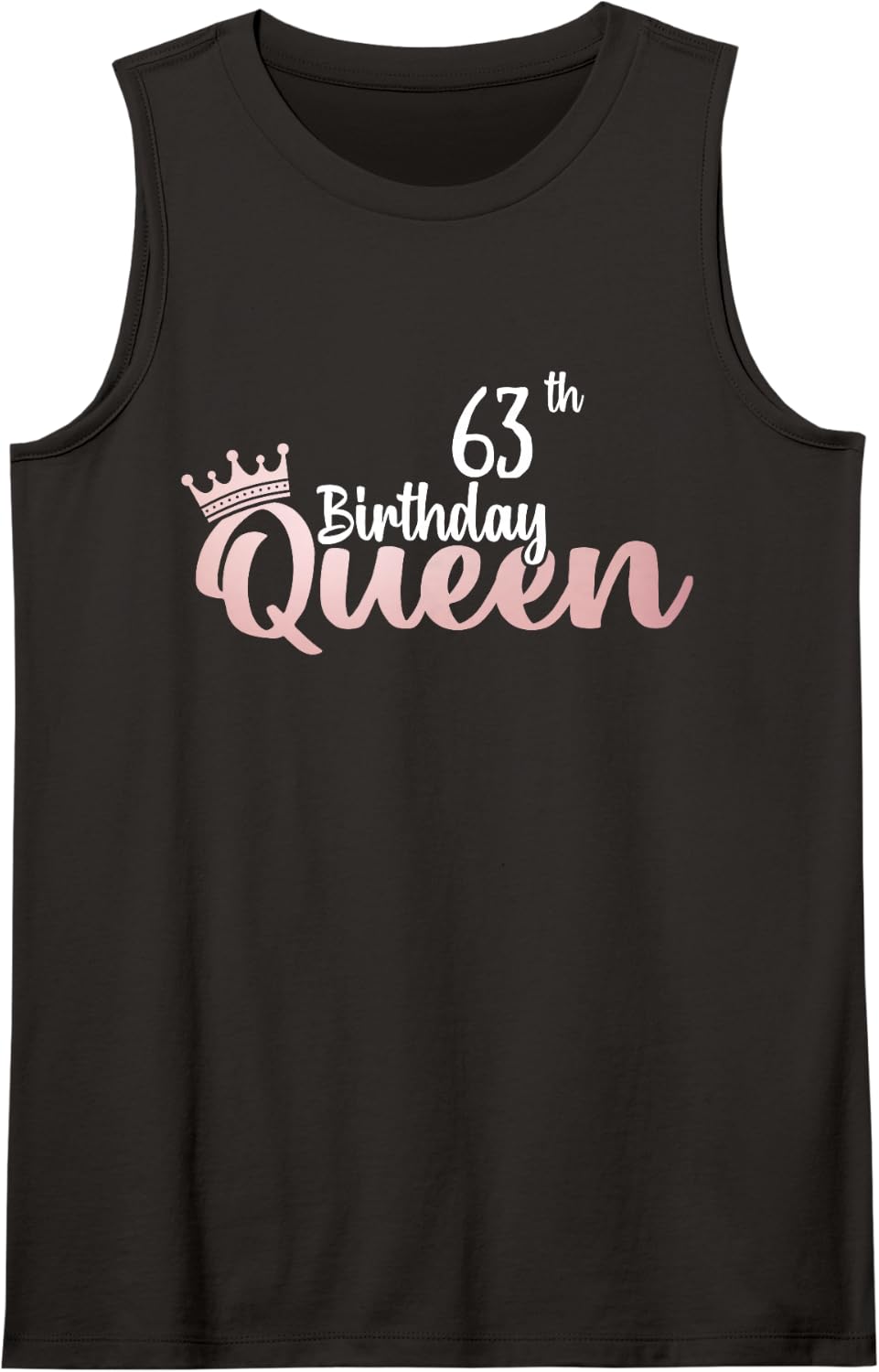 63rd Birthday Queen Happy 63 Years Old Women Girls Sleeveless Tank Top - Black