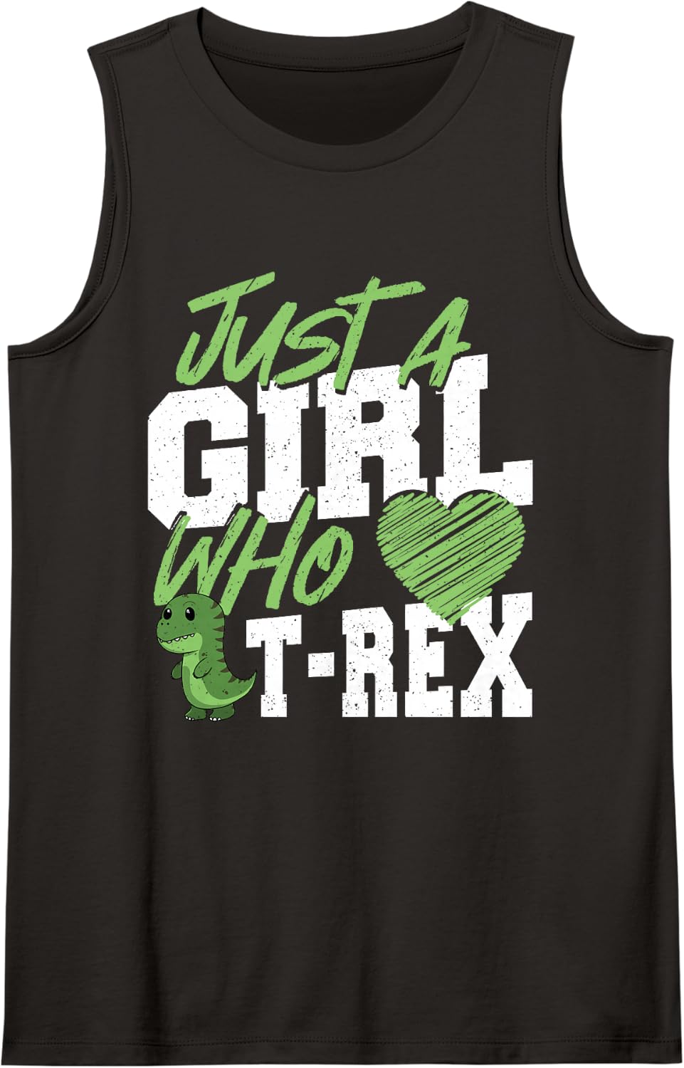 T-Rex Dinosaur Lover Just a Girl Who Loves T-Rex Sleeveless Tank Top - Black