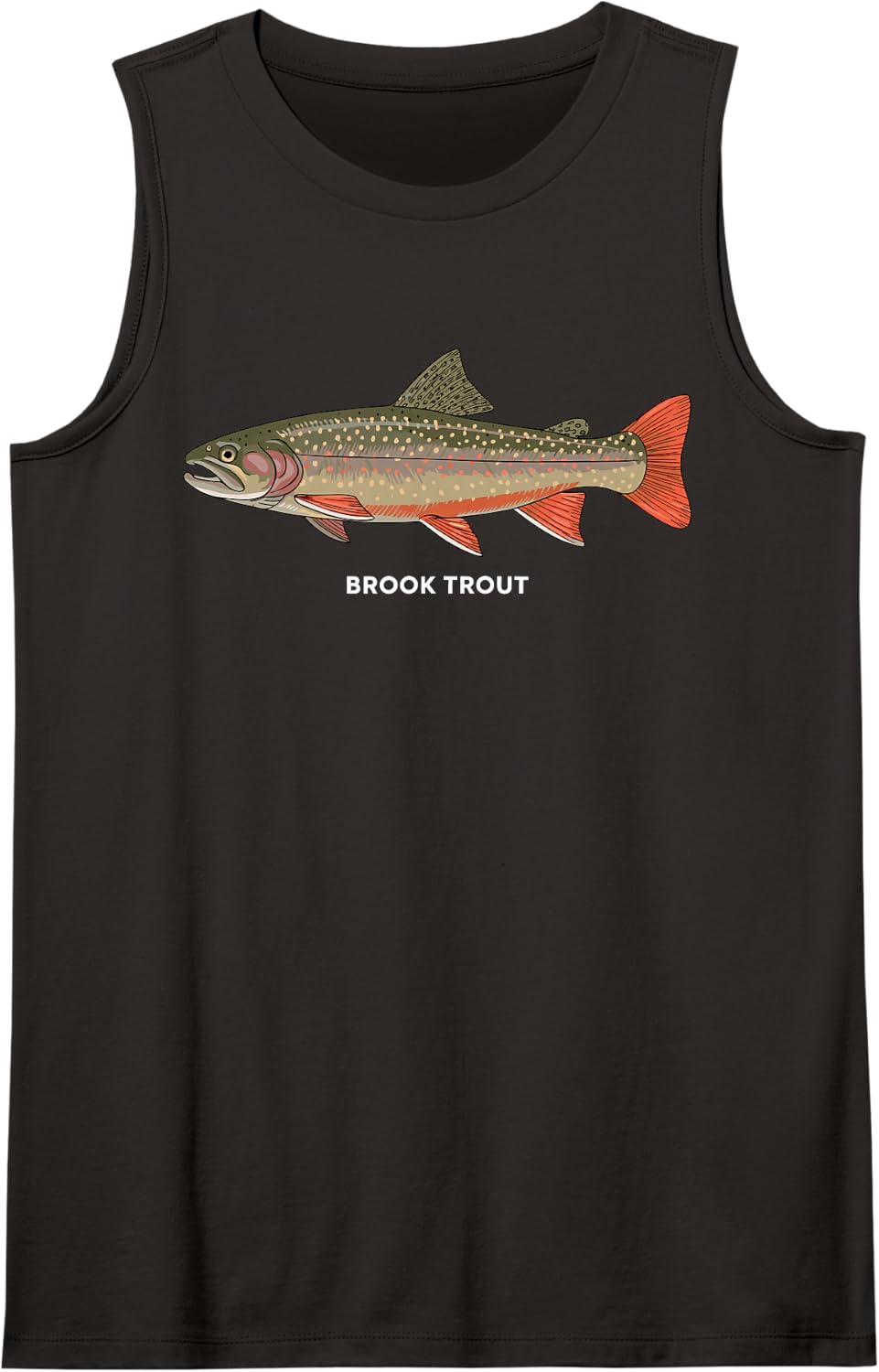 Brook Trout Art for Men Women Kids Angler Brook Trout Sleeveless Tank Top - Black