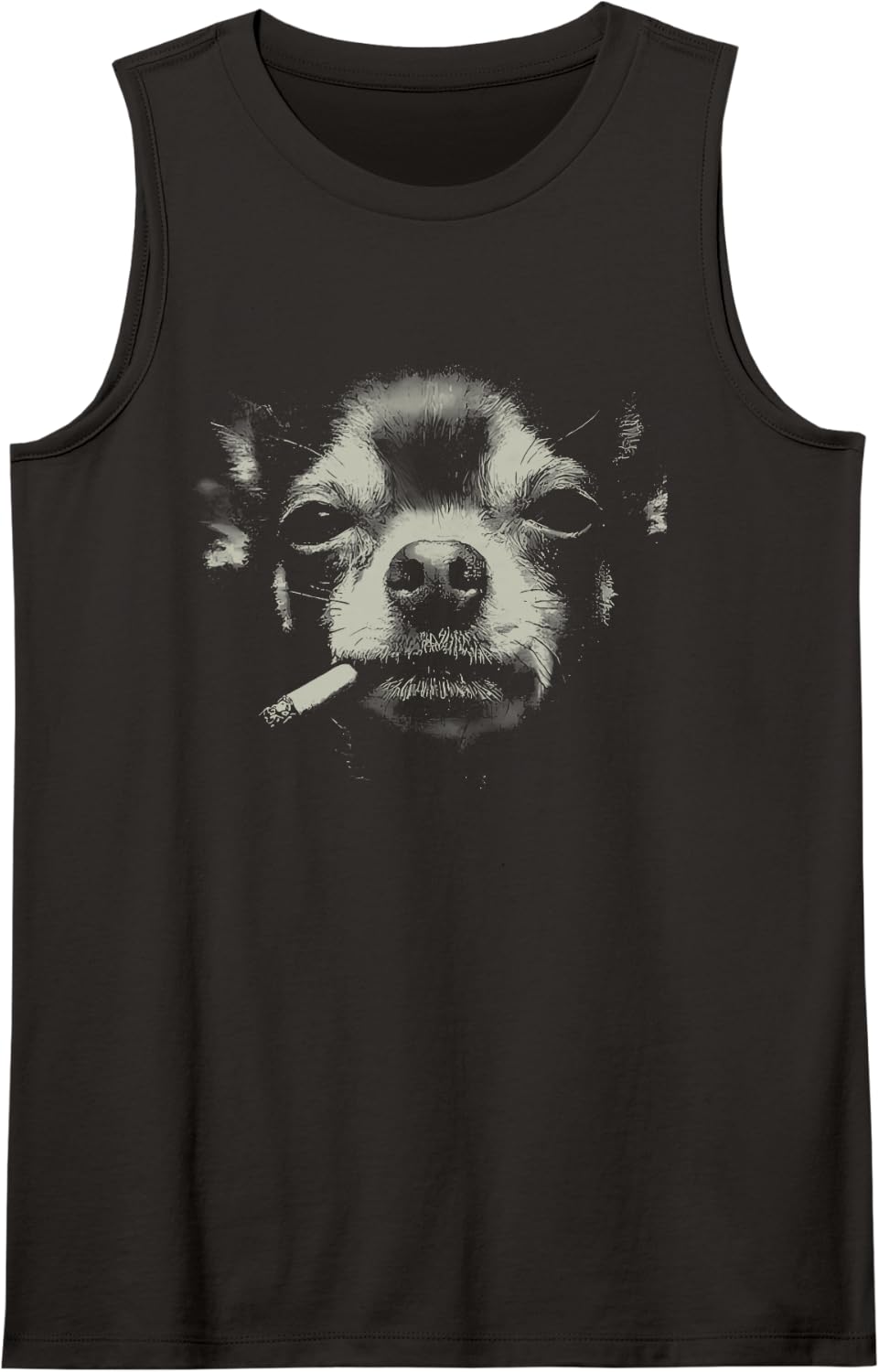 Smoking Chihuahua Cigarette Tank Top - Black