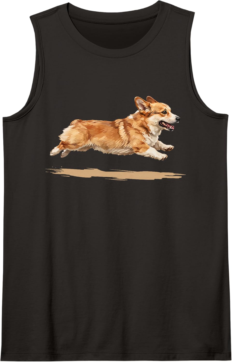 Running Corgi Dog Funny Pembroke Welsh Corgi Mom Dad Lover Sleeveless Tank Top - Black