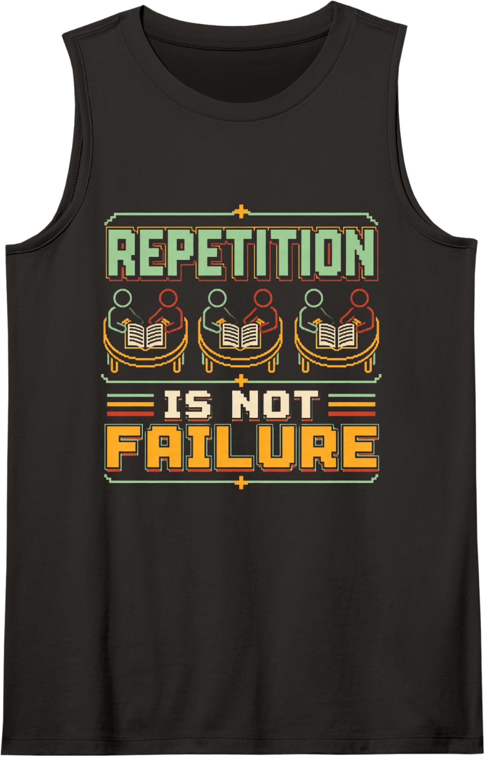 Repetition is Not Failure Reading Teacher Literacy Coach Sleeveless Tank Top - Black