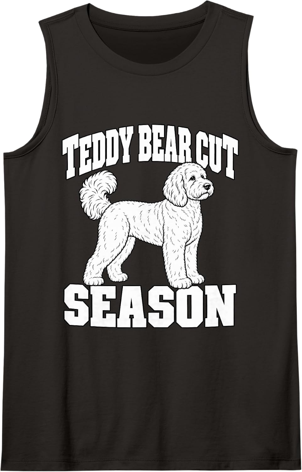 Goldendoodle Teddy Bear Cut Season Pet Parent Funny Puppy Sleeveless Tank Top - Black