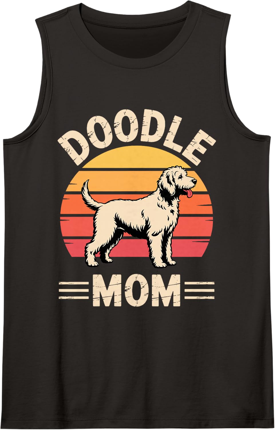 Funny Goldendoodle Art for Women Girl Mom Goldendoodle Lover Sleeveless Tank Top - Black