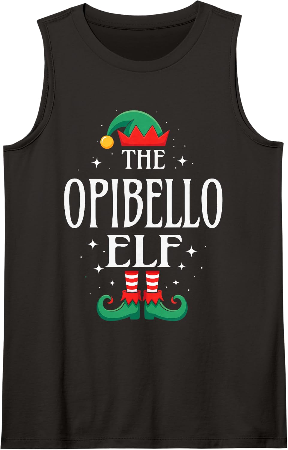 The Opibello Elf Funny Christmas Grandpa Matching Family Sleeveless Tank Top - Black