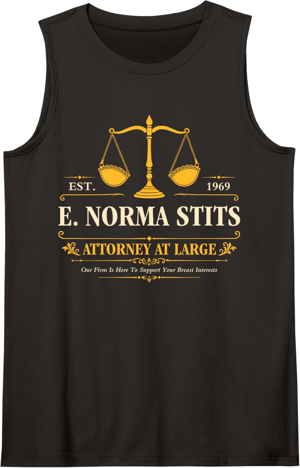 Funny Adult Humor E Norma Stits Joke Innuendo Gag Gifts Tank Top - Black