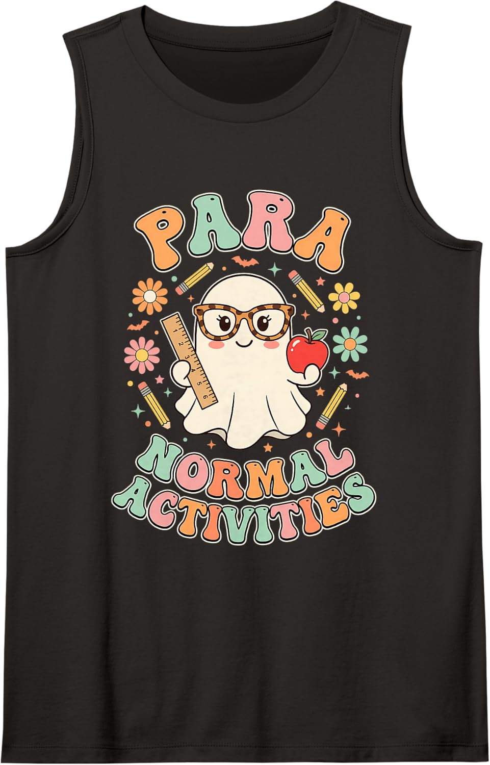 para Normal Activities Cute Halloween Ghost Teacher Tank Top - Black