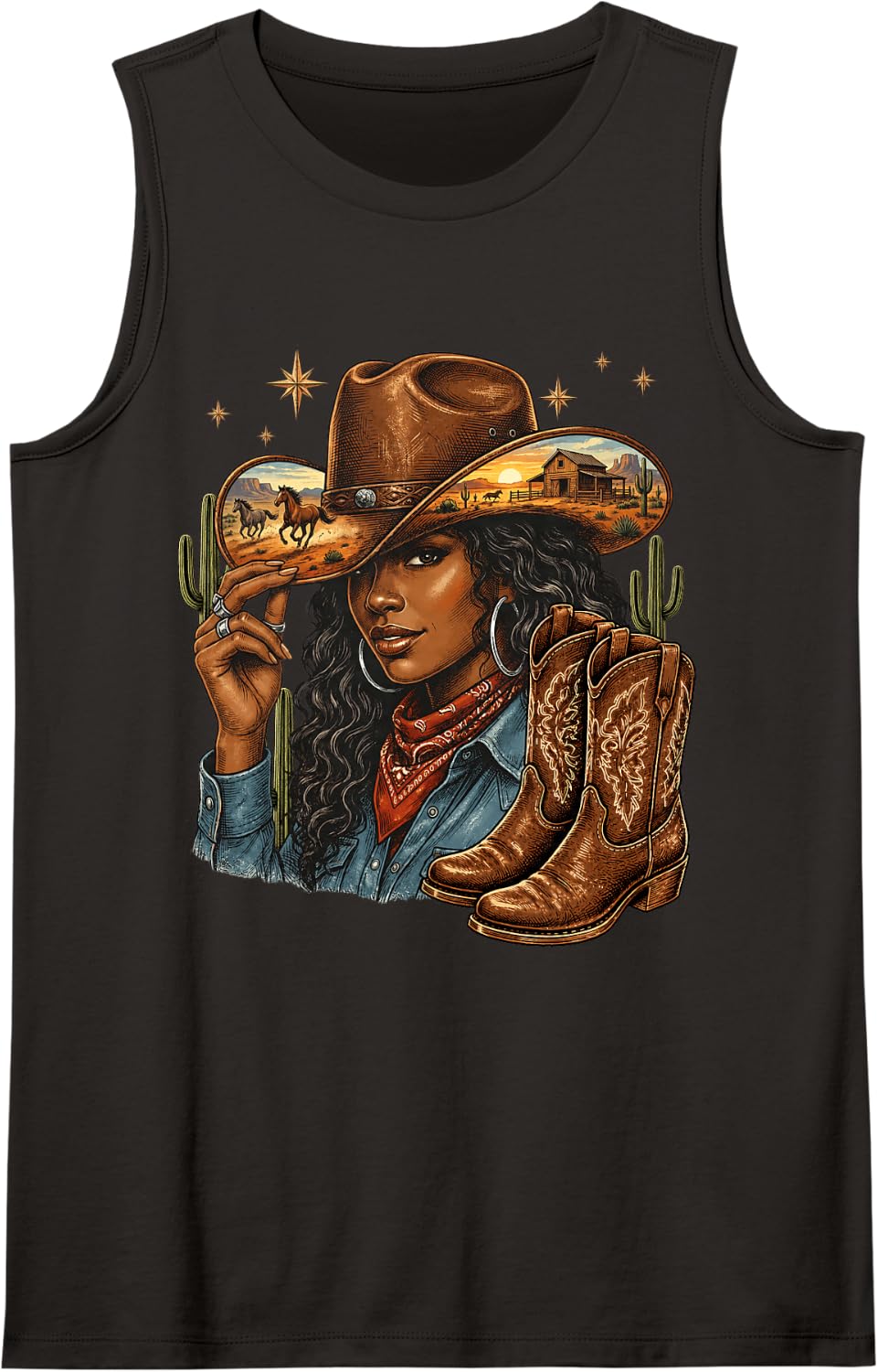 Women Sleeveless Tank Top - Black