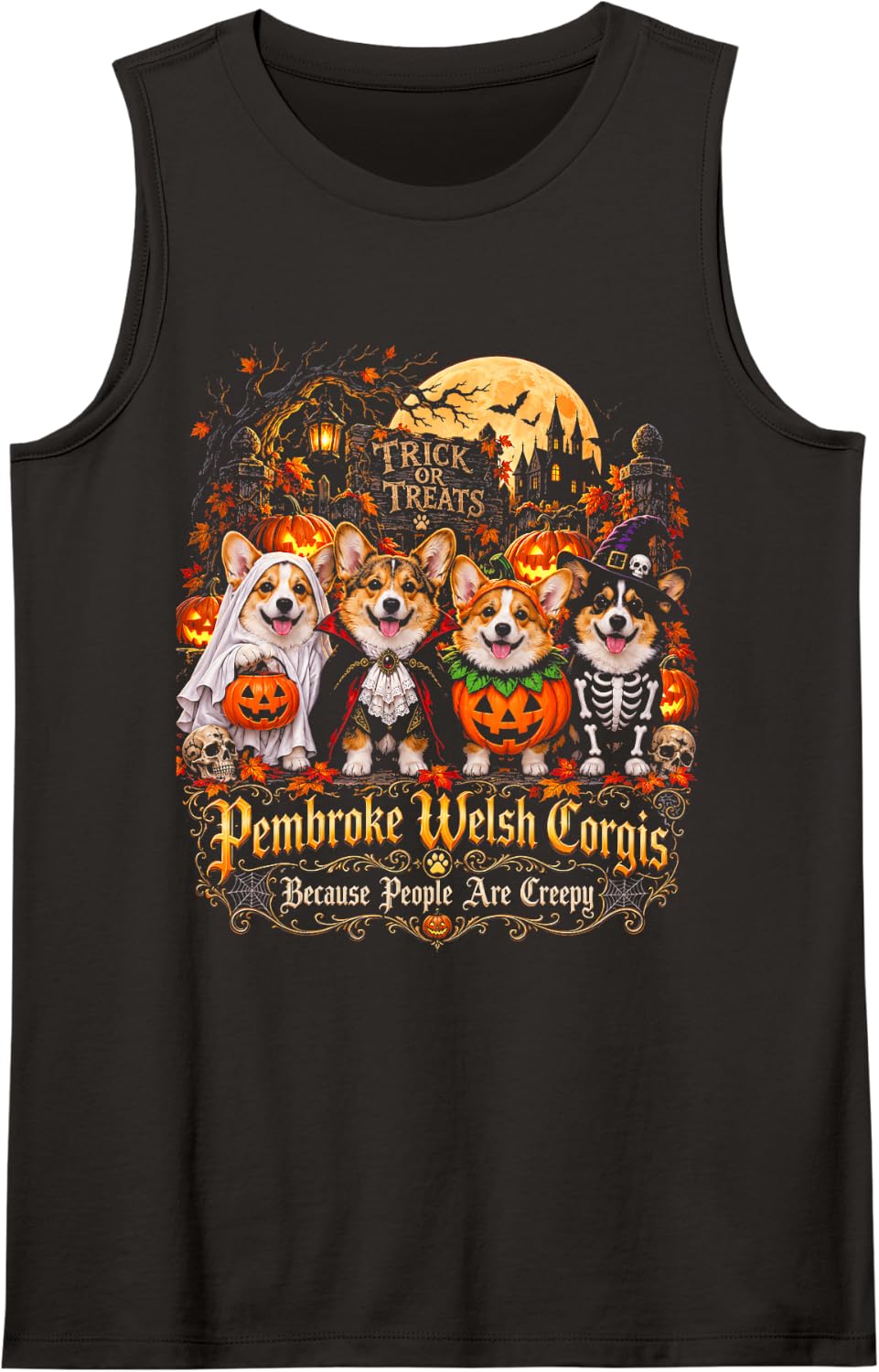 Pembroke Welsh Corgis and Funny Canine Humor Sleeveless Tank Top - Black