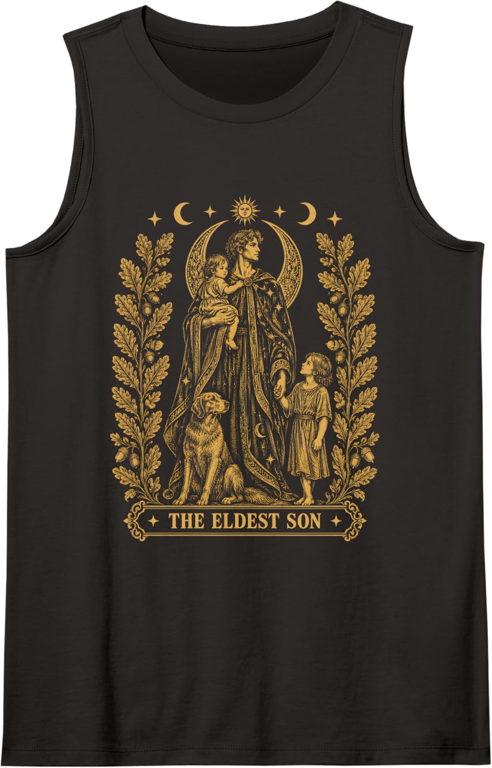 The Eldest Son Big Bro Oldest Brother Sibling Sleeveless Tank Top - Black