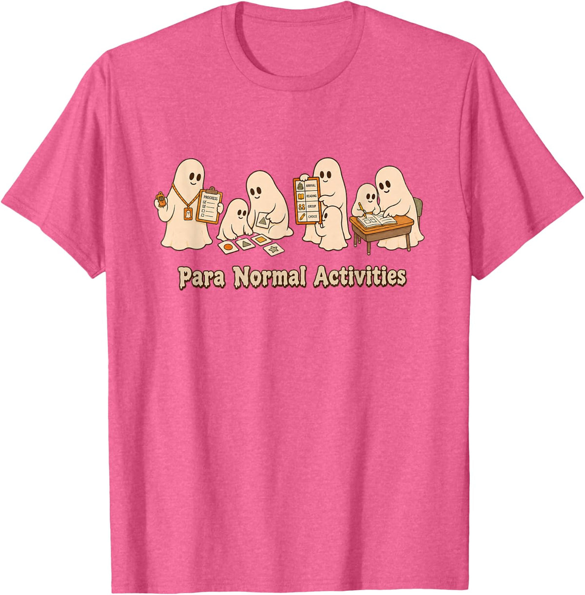 Paraprofessional Halloween Teacher Aid Paraeducator Fall T-Shirt - Pink Heather
