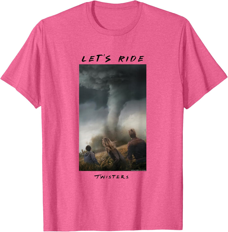 Twisters Let's Ride T-Shirt - Pink Heather