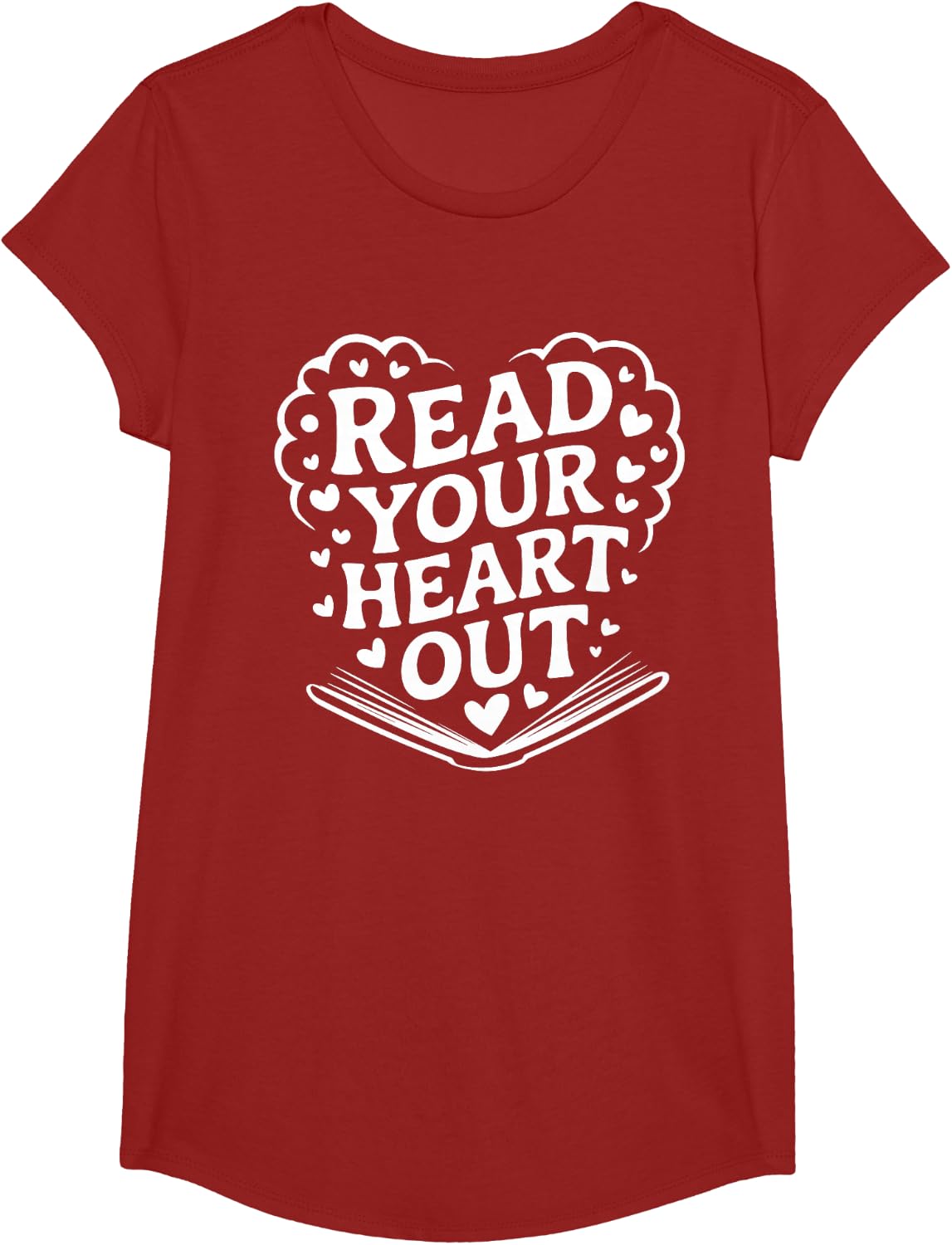 Read Your Heart Out Teacher Reading Shirts For Women Book Lovers Tees Bookish Reader T Shirts - Girls Cranberry Red