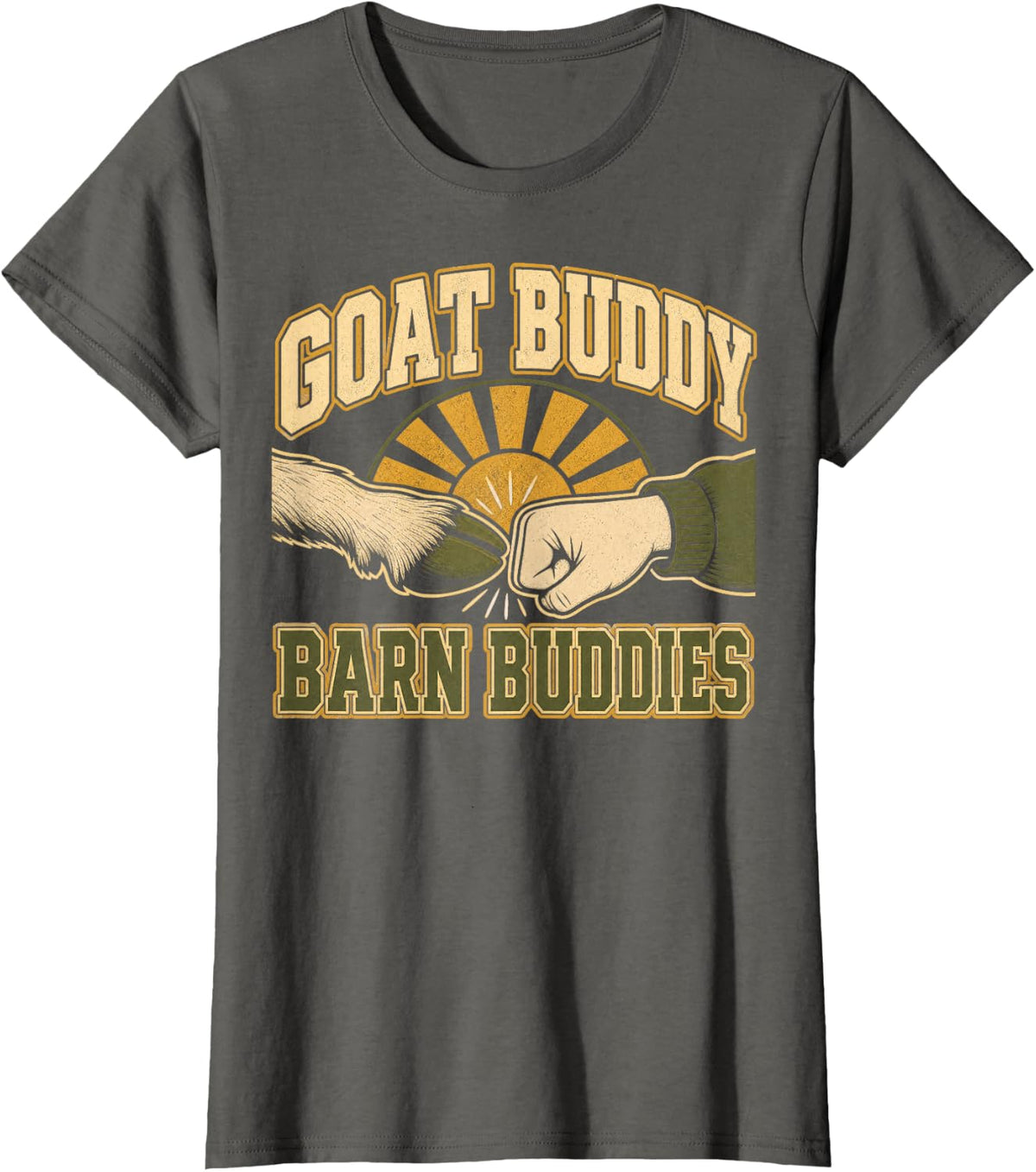 Goat Buddy Barn Buddies Farming T-Shirt - Asphalt Grey
