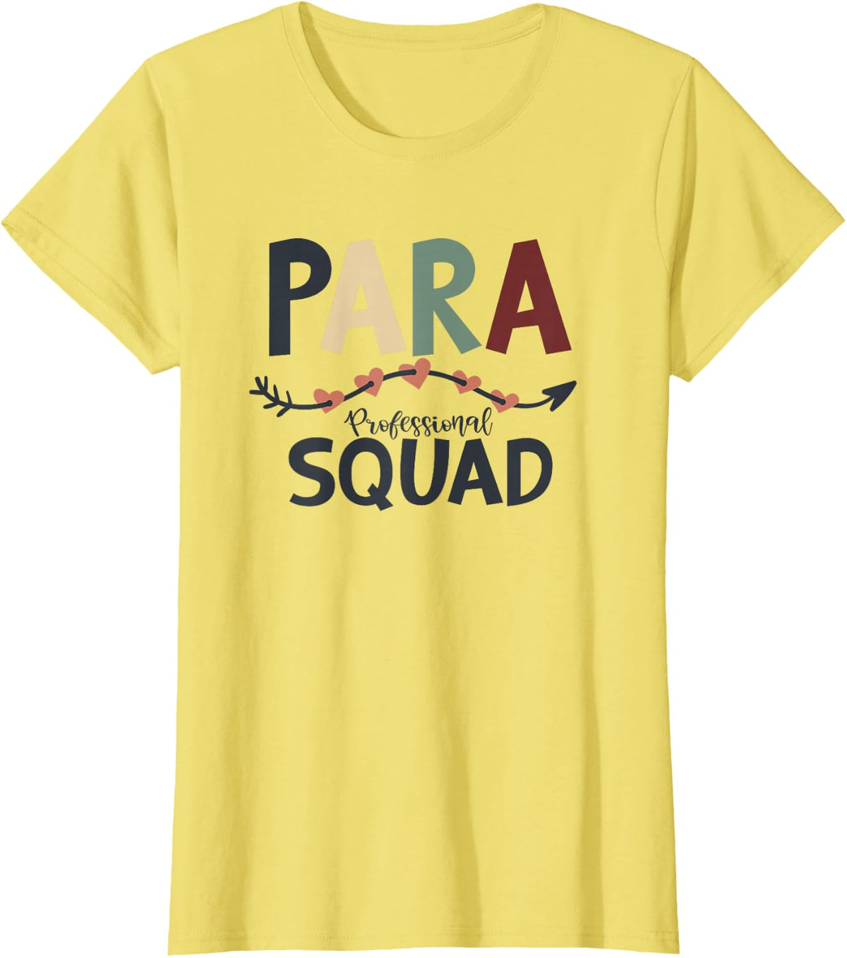 Para Squad Paraprofessional Educator Teacher Education T-Shirt - Lemon Yellow