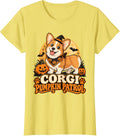 Pembroke Welsh Corgi Spooky Autumn T-Shirt - Lemon Yellow