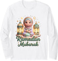 Ramadan Mubarak Women Long Sleeve T-Shirt - Adult Unisex White