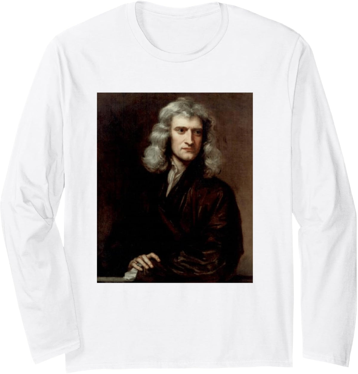 Isaac Newton Physics Gravity Science Apple Genius Long Sleeve T-Shirt - Adult Unisex White