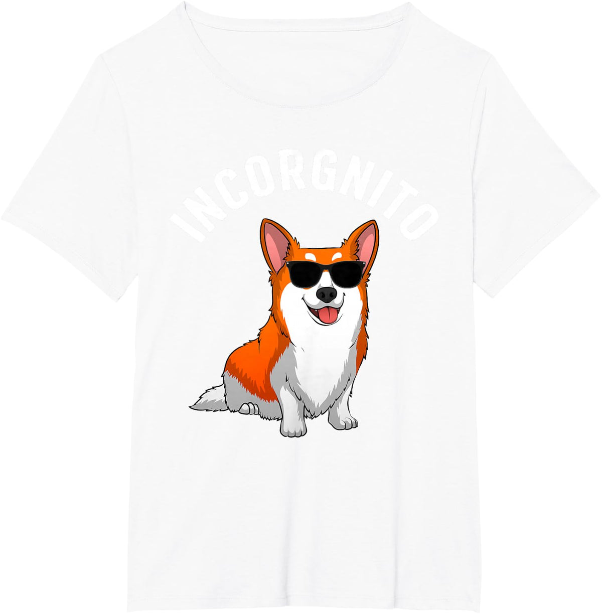 Funny Corgi Incorgnito Art For Men Women Corgi Dog Lovers T-Shirt - White