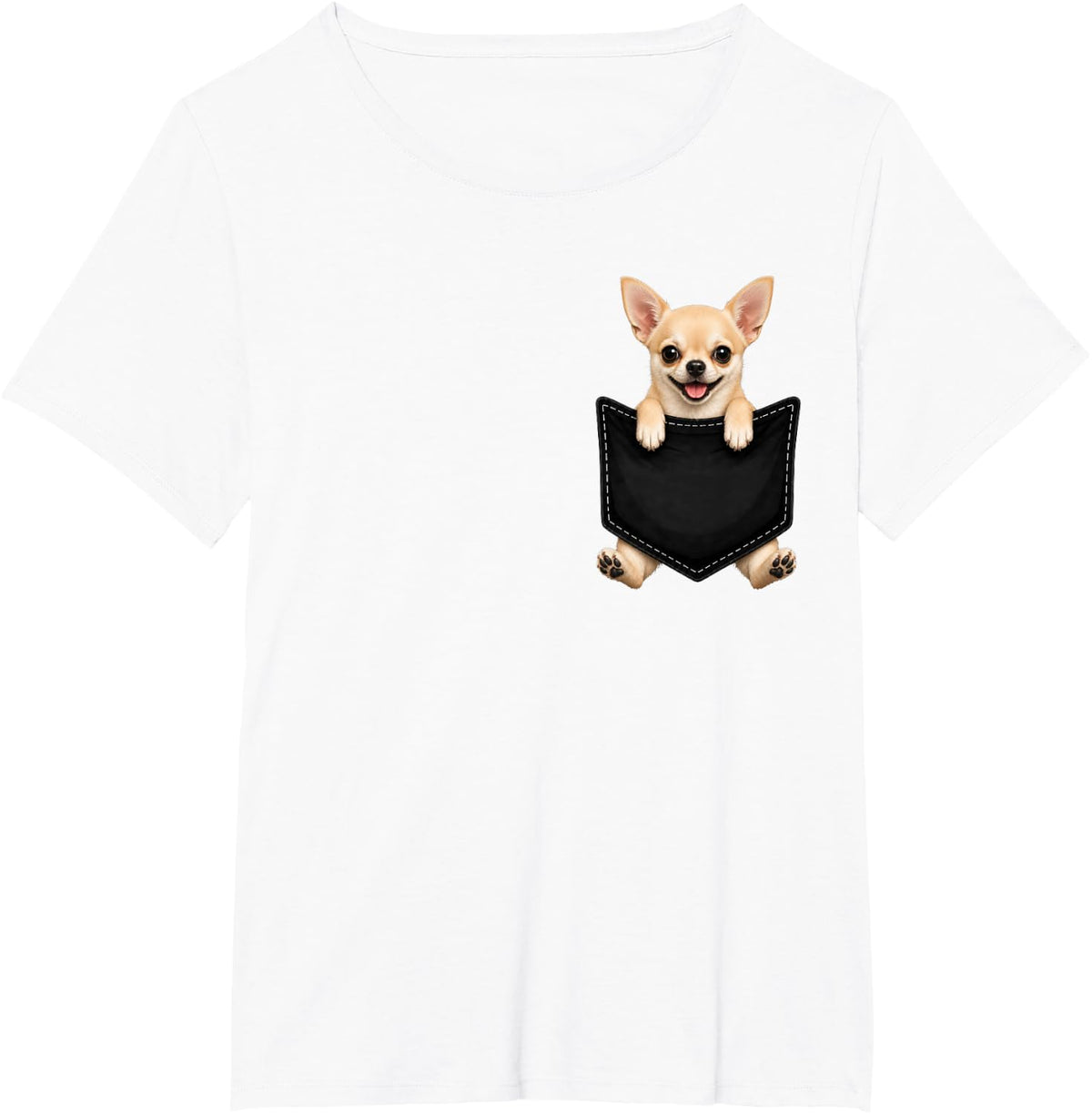 Chihuahua Lover Cute Pocket Dog Mom T-Shirt - White