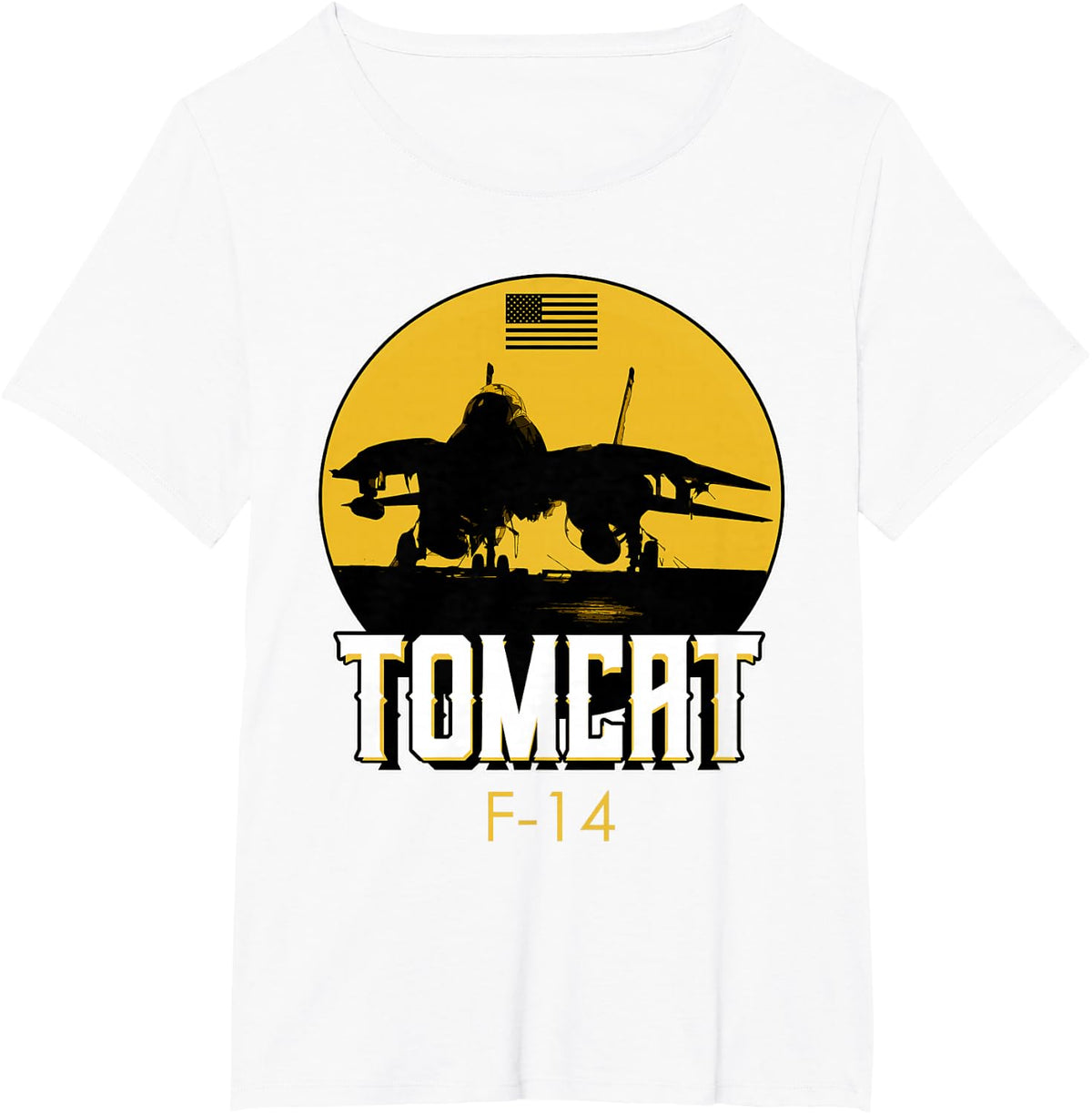 F-14 Tomcat Fighter Jet T-Shirt Tee for Aviation Enthusiasts and Military Personnel - White
