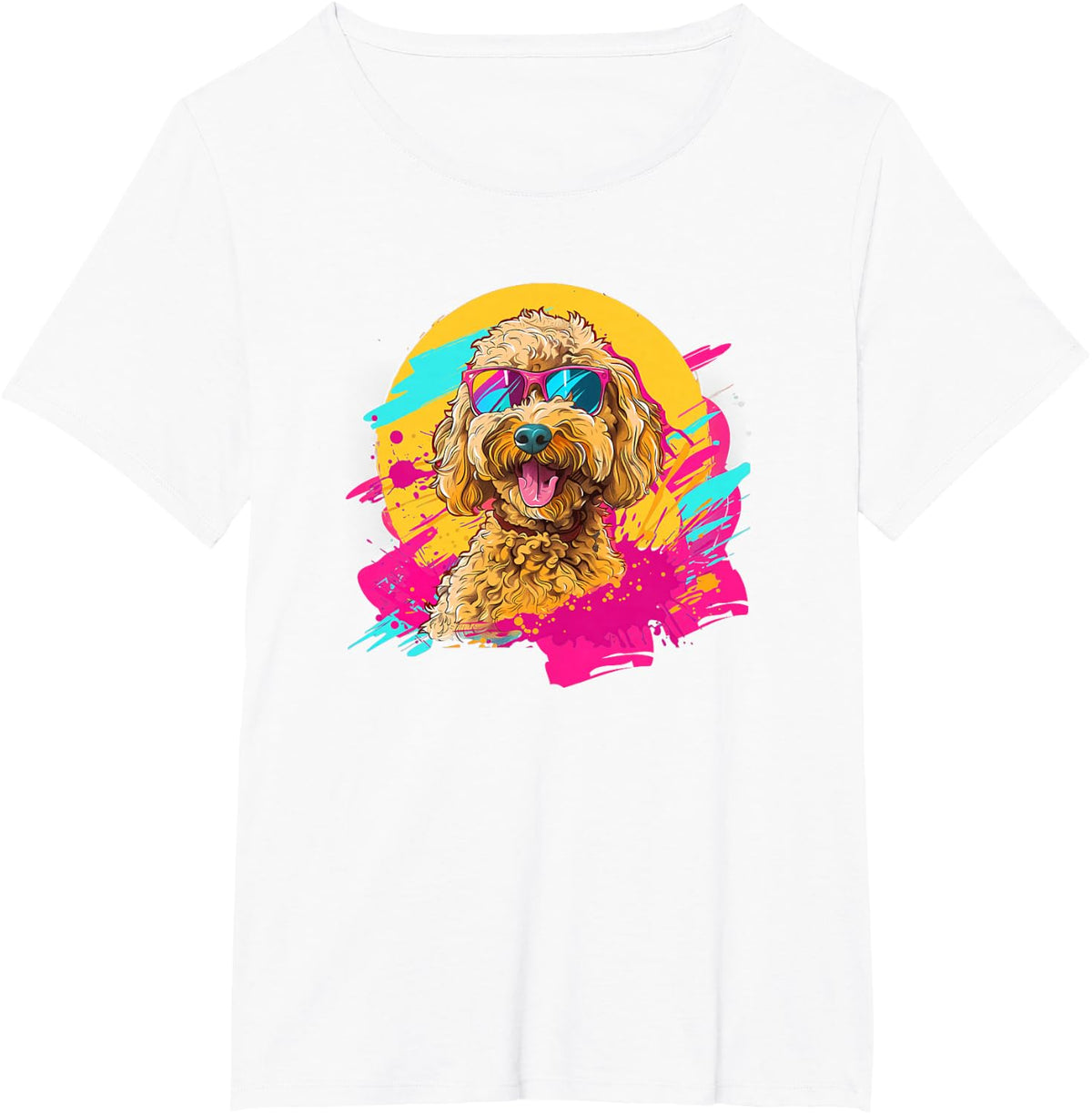 Funny Retro Vintage Womens 80s 90s Goldendoodle Doodle Lover T-Shirt - White