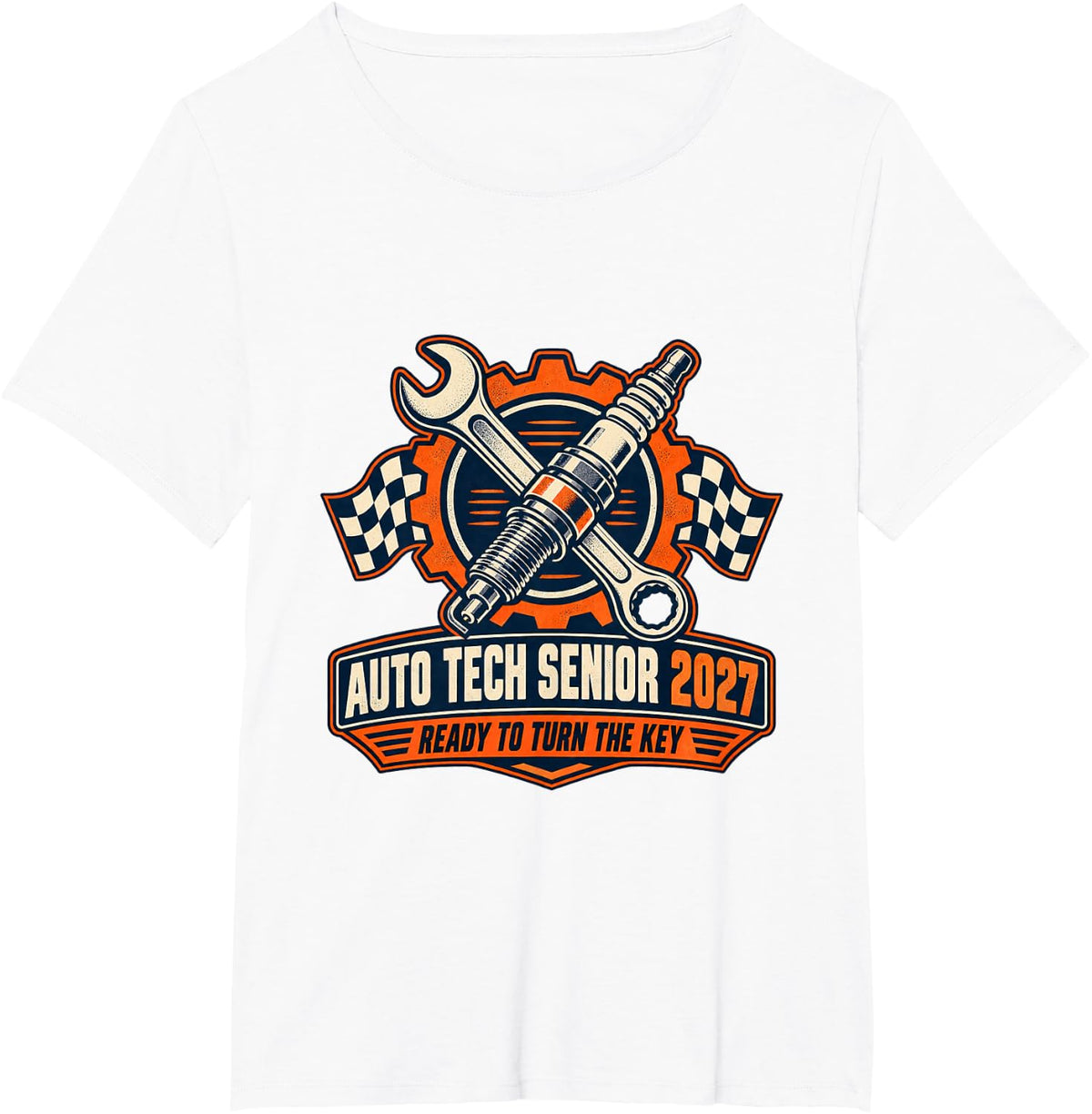 Auto Tech Senior 2027 Mechanic Graduation T-Shirt - White