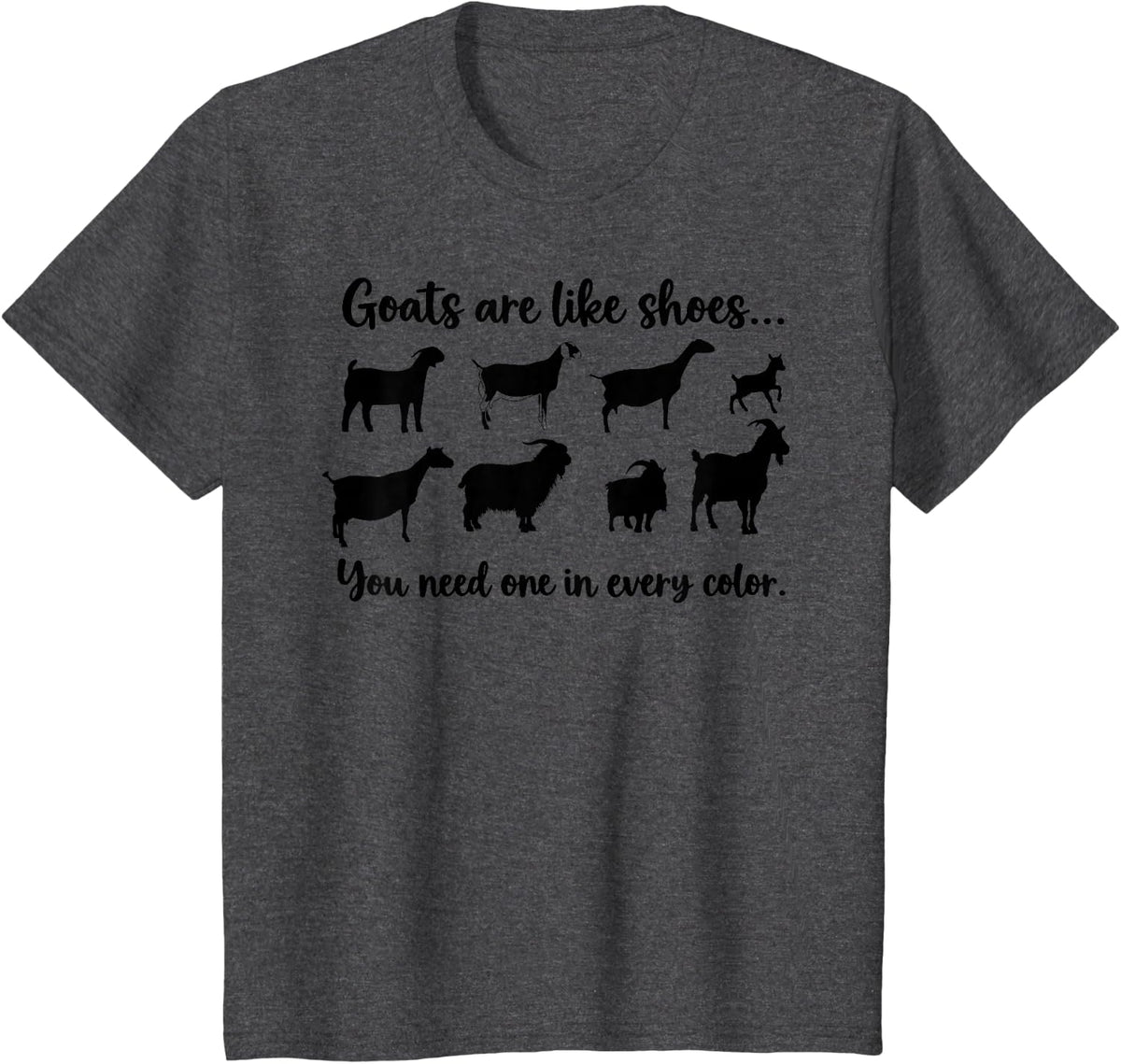 Funny Goat Like Shose T-Shirt - Dark Heather Grey