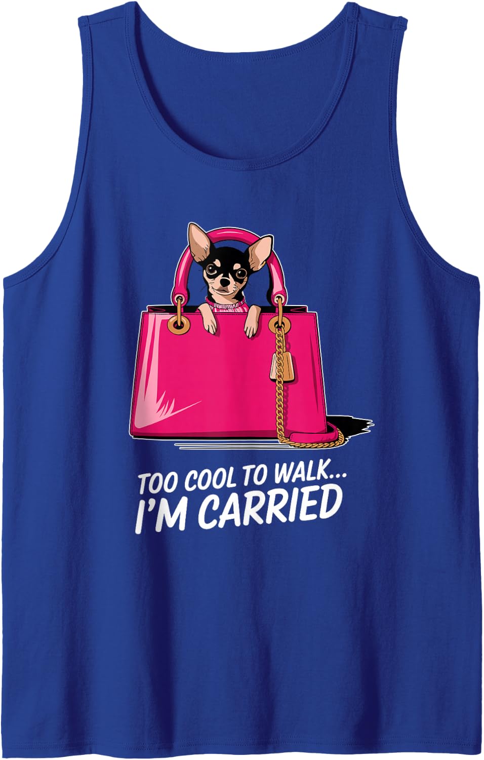 Cute Chihuahua Pet Owner Handbag Women Funny Chihuahua Tank Top - Royal Blue