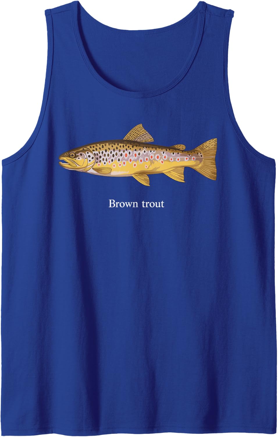 Brown Trout Design for Men Women Kids Angler Brown Trout Sleeveless Tank Top - Royal Blue