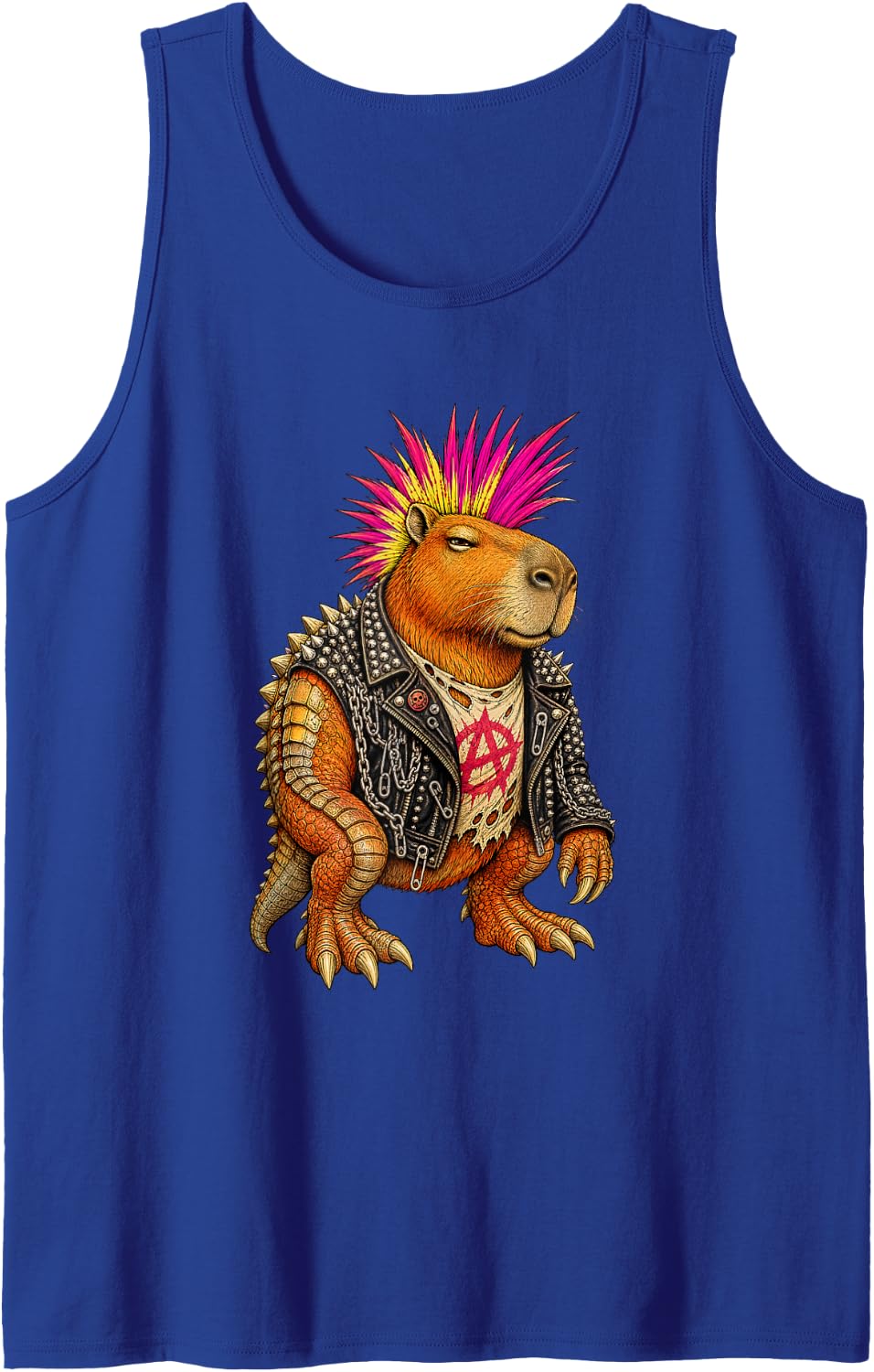 Punk Rock Capybara Funny Animal Tank Top - Royal Blue