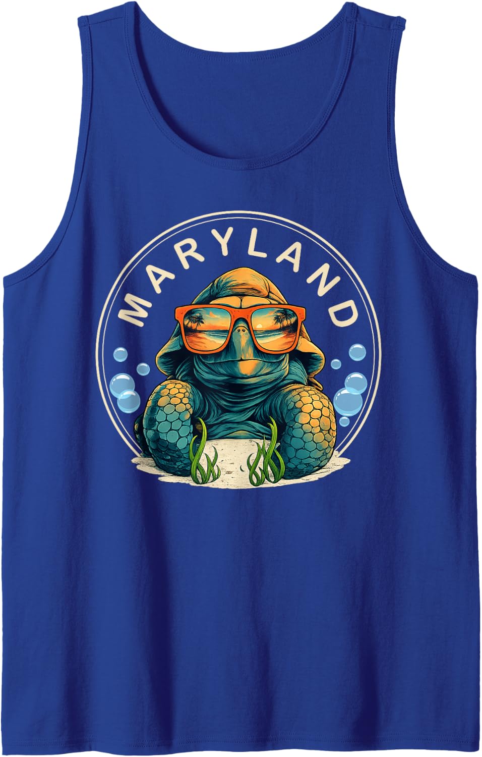Sea Turtle Lovers Maryland Beach Summer Vacation Tank Top - Royal Blue