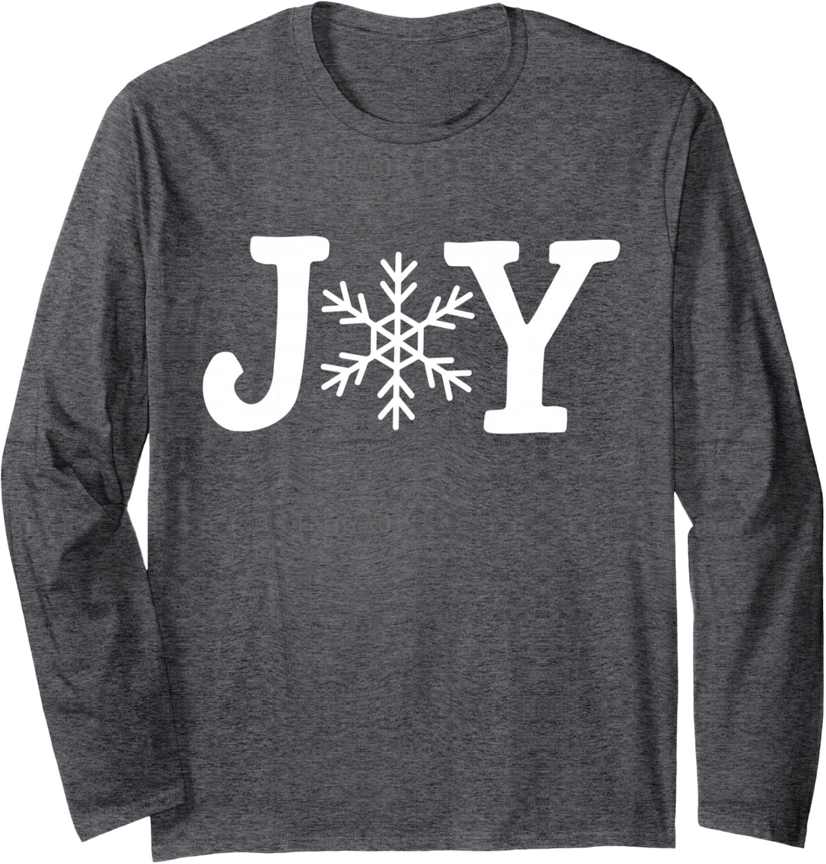 Joy Merry Christmas Family Matching Gifts for Men Women Kids Long Sleeve T-Shirt - Adult Unisex Dark Heather Grey